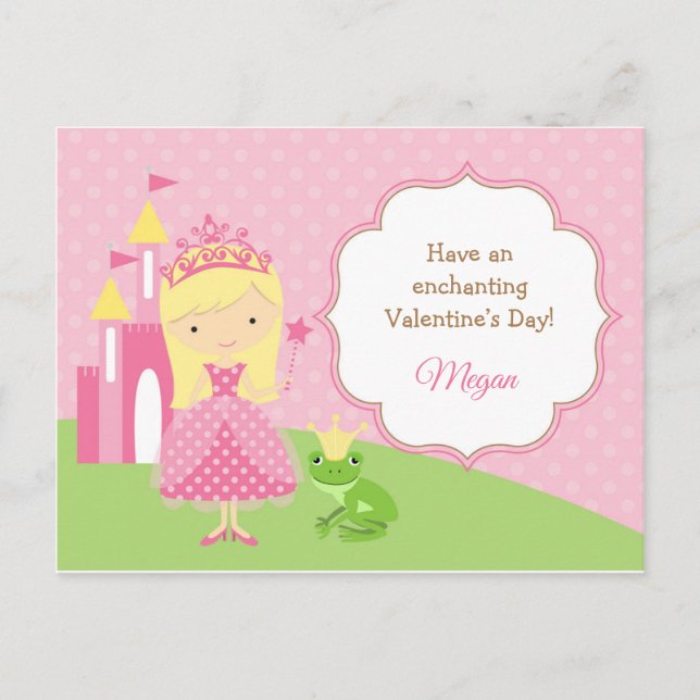 Princess Valentine's Day Card Kids Classroom (Front)