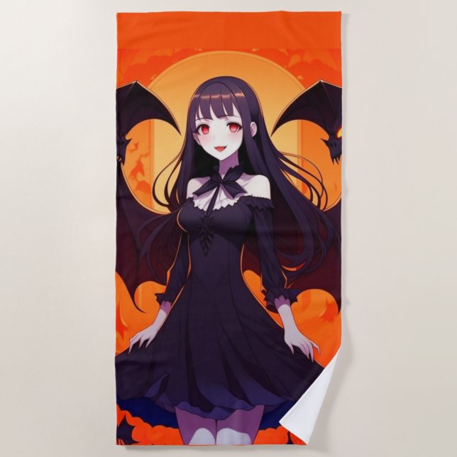 PRINCESS VAMPIRE OF BATS - GOTHIC BEACH TOWEL (Front)