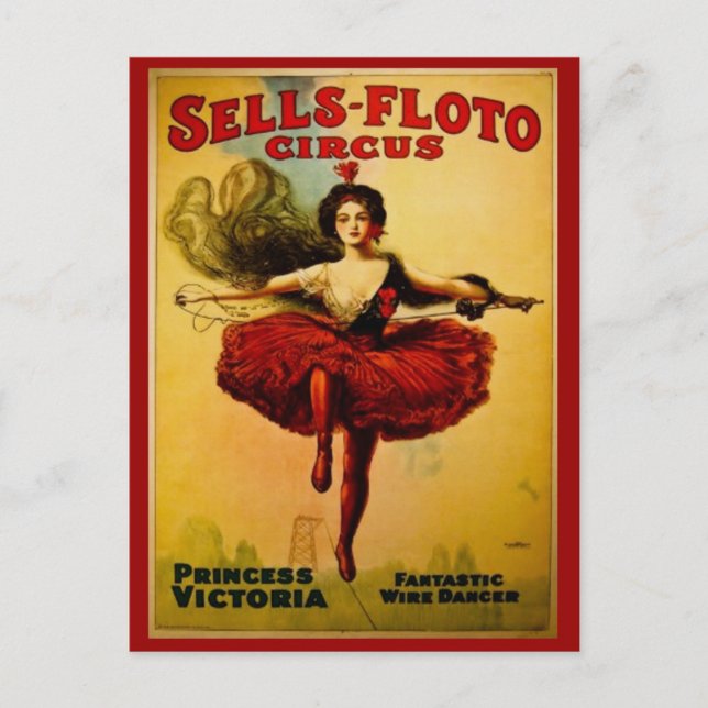 Princess Victoria Vintage Circus Postcard (Front)