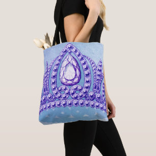 Princess Vintage Crown Blue Tote Bag