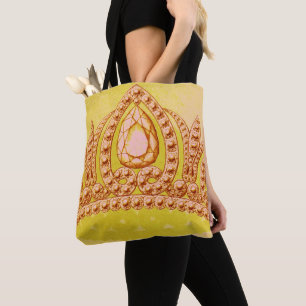 Princess Vintage Crown Peridot & Rose Tote Bag