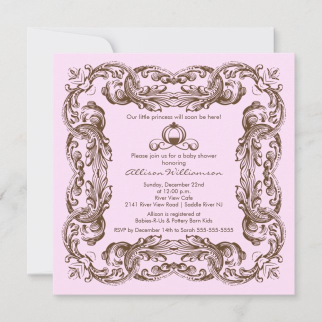 Princess Vintage Frame Baby Shower Invitation (Front)