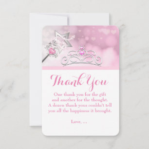 Princess Wand & Crown Birthday Thank You Card