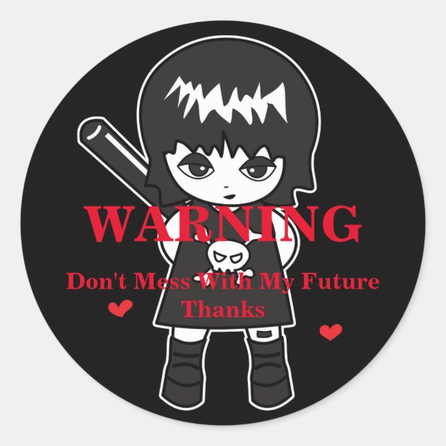 Princess Warning Classic Round Sticker (Front)