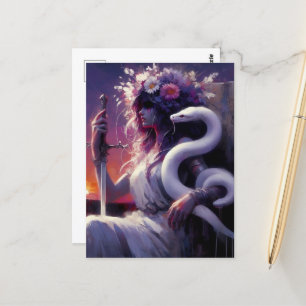 Princess Warrior and Her Pet Snake Postcard