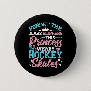 Princess Wears Hockey Skates Lover Ice Hockey Play 6 Cm Round Badge