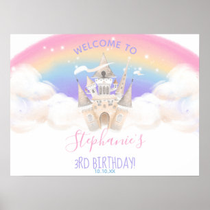 Princess Welcome Sign with Pastel Rainbow