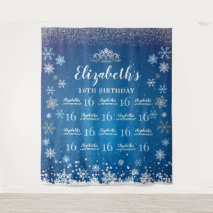 Princess Winter Birthday photobooth Backdrop Tapestry