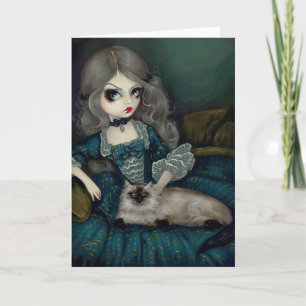 "Princess with a Himalayan Cat" Greeting Card