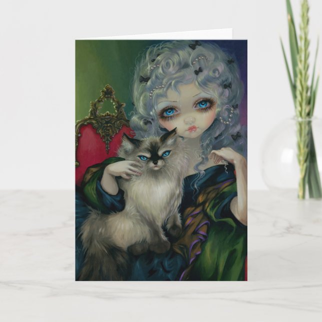 "Princess with a Ragdoll Cat" Greeting Card (Front)