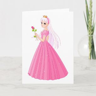 Princess With A Rose Greeting Cards
