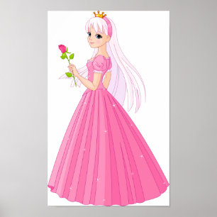 Princess With A Rose Poster
