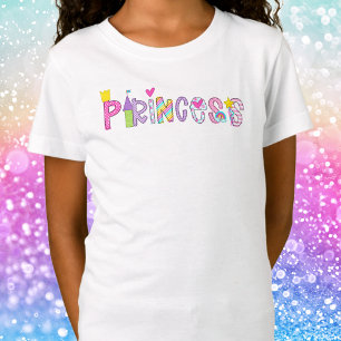 Princess With Castle Crown Wand Heart Rainbow T-Shirt