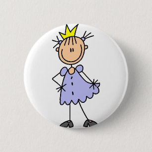 Princess With Crown Button