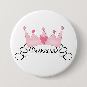 Princess With Crown - Customisable 7.5 Cm Round Badge