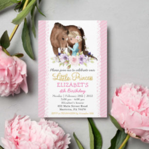 Princess with Horse Birthday Party Invitation