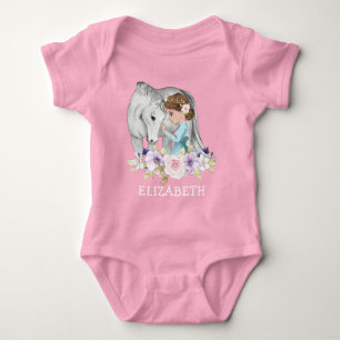 Princess with Horse New  Baby Bodysuit