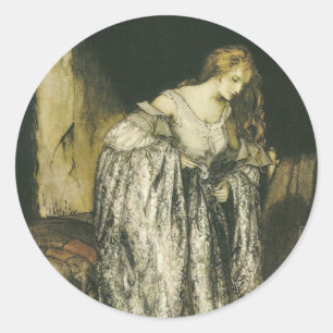 Princess with Sparkle Dress Large Size Classic Round Sticker