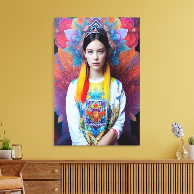 Princess with white sweater canvas print (Insitu(LivingRoom))