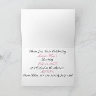 Princess Zebra Print Invitation