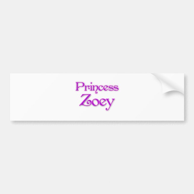 Princess Zoey Bumper Sticker (Front)