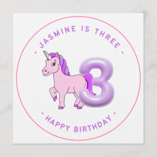  princesses 3st birthday invitation