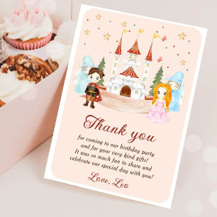 Princesses and Knights Birthday Thank You Card