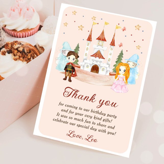 Princesses and Knights Birthday Thank You Card (Creator Uploaded)