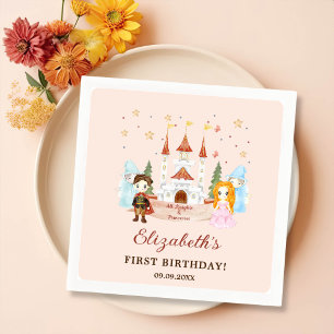 Princesses and Knights Girl Birthday Party  Napkin