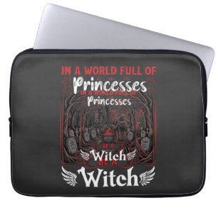 Princesses Be Witch Halloween Castle Cauldron Grav Laptop Sleeve