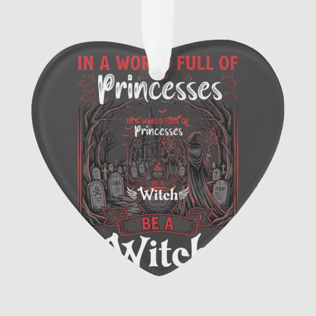 Princesses Be Witch Halloween Castle Cauldron Grav Ornament (Front)
