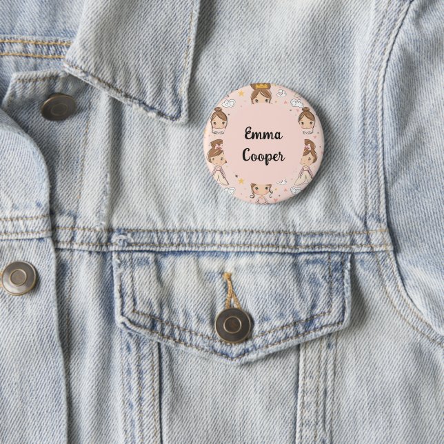 Princesses & Hearts Soft Pastels Kids' 6 Cm Round Badge (In Situ)