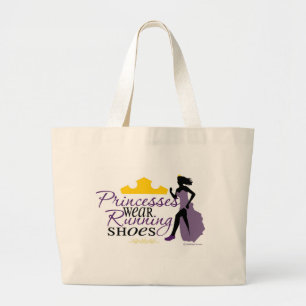 Princesses Wear Running Shoes Large Tote Bag