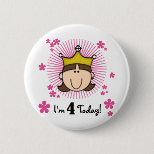 Princesss 4th Birthday Tshirts and Gifts 6 Cm Round Badge