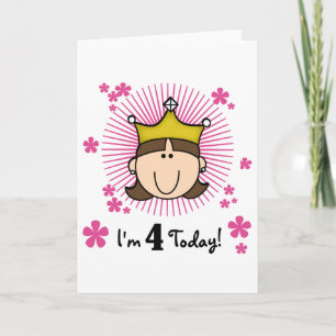 Princesss 4th Birthday Tshirts and Gifts Card
