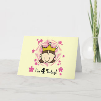 Princesss 4th Birthday Tshirts and Gifts Card