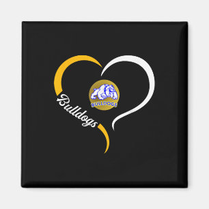 Princeton Bulldogs Logo Half Heart Slogan Hs  Magnet