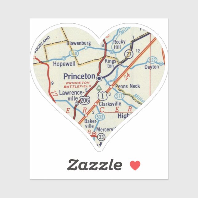 Princeton NJ Vintage Map (Sheet)