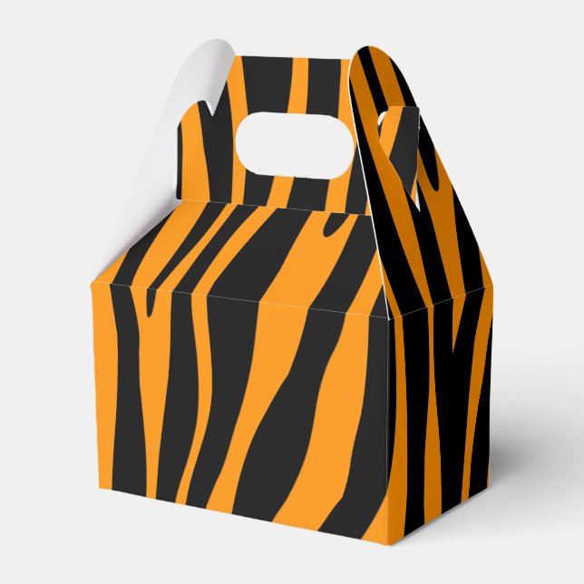 Princeton Orange Zebra Print Favour Box (Front Side)