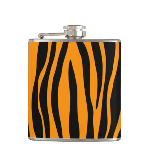 Princeton Orange Zebra Print Hip Flask