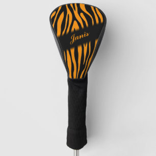Princeton Orange Zebra Print Personalised Golf Head Cover