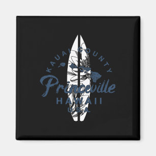Princeville Kauai Hawaiian Surfing Vintage Hawaii Magnet