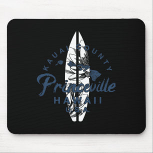 Princeville Kauai Hawaiian Surfing Vintage Hawaii Mouse Pad