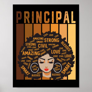 Principal Afro African American Women Black Histor Poster
