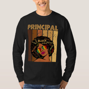 Principal Afro African American Women Black Histor T-Shirt