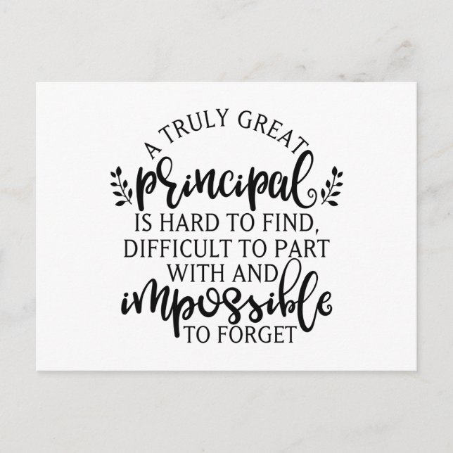 Principal Appreciation Day Ideas Postcard (Front)