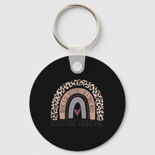 Principal Appreciation Leopard Print Rainbow  Key Ring