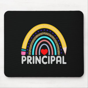 Principal Boho Rainbow Leopard Back To School Prin Mouse Pad