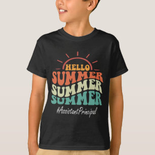 Principal Groovy Last Day Of School Hello Summer  T-Shirt