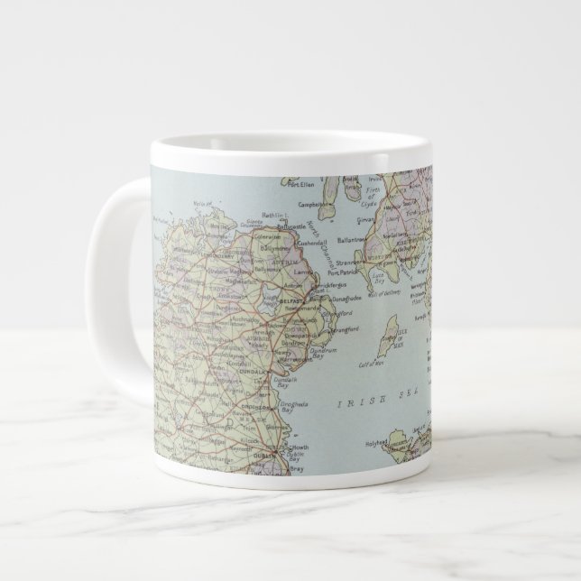 Principal Highroads of the British Isles Large Coffee Mug (Front Left)